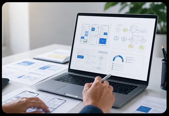 L'équipe de développement logiciel de Clustox collaborant sur un projet