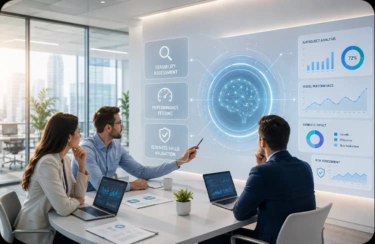 L'équipe d'automatisation intelligente de Clustox collaborant sur un projet