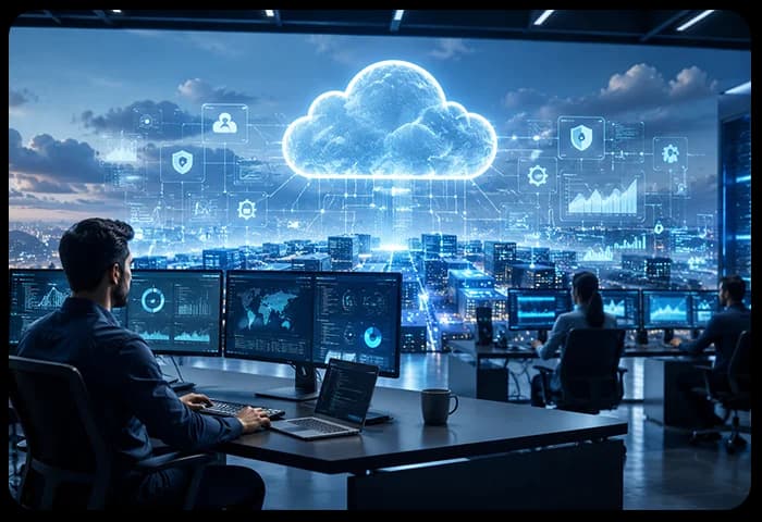 L'équipe de développement logiciel de Clustox collaborant sur un projet
