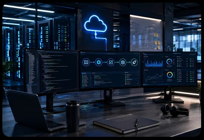 L'équipe de développement logiciel de Clustox collaborant sur un projet