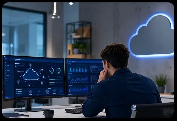 L'équipe de développement logiciel de Clustox collaborant sur un projet