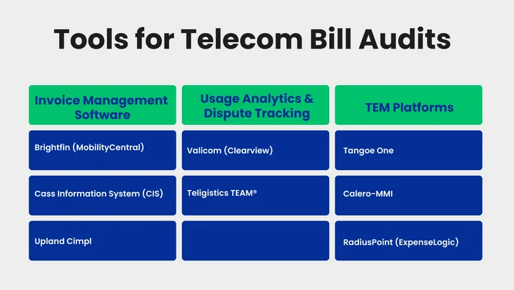 Which Tools Help Businesses Conduct Telecom Bill Audits