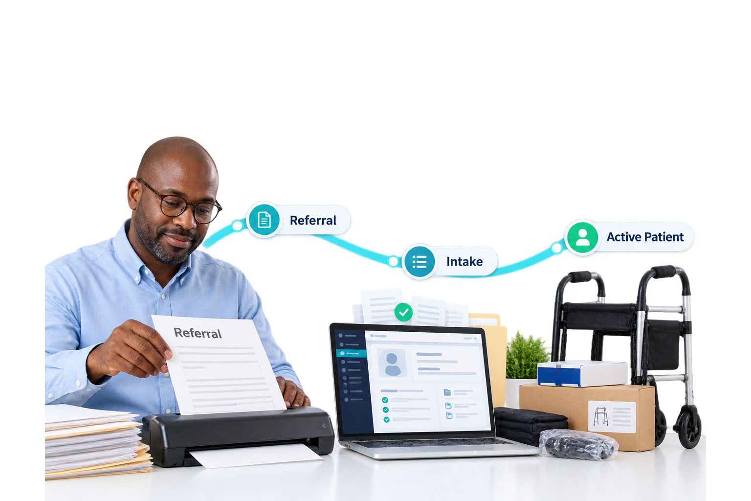 referral management software dashboard streamlining patient referral tracking and workflow automation