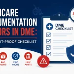 Infographic listing the top 10 Medicare documentation errors in DME that trigger TPE and RAC audits