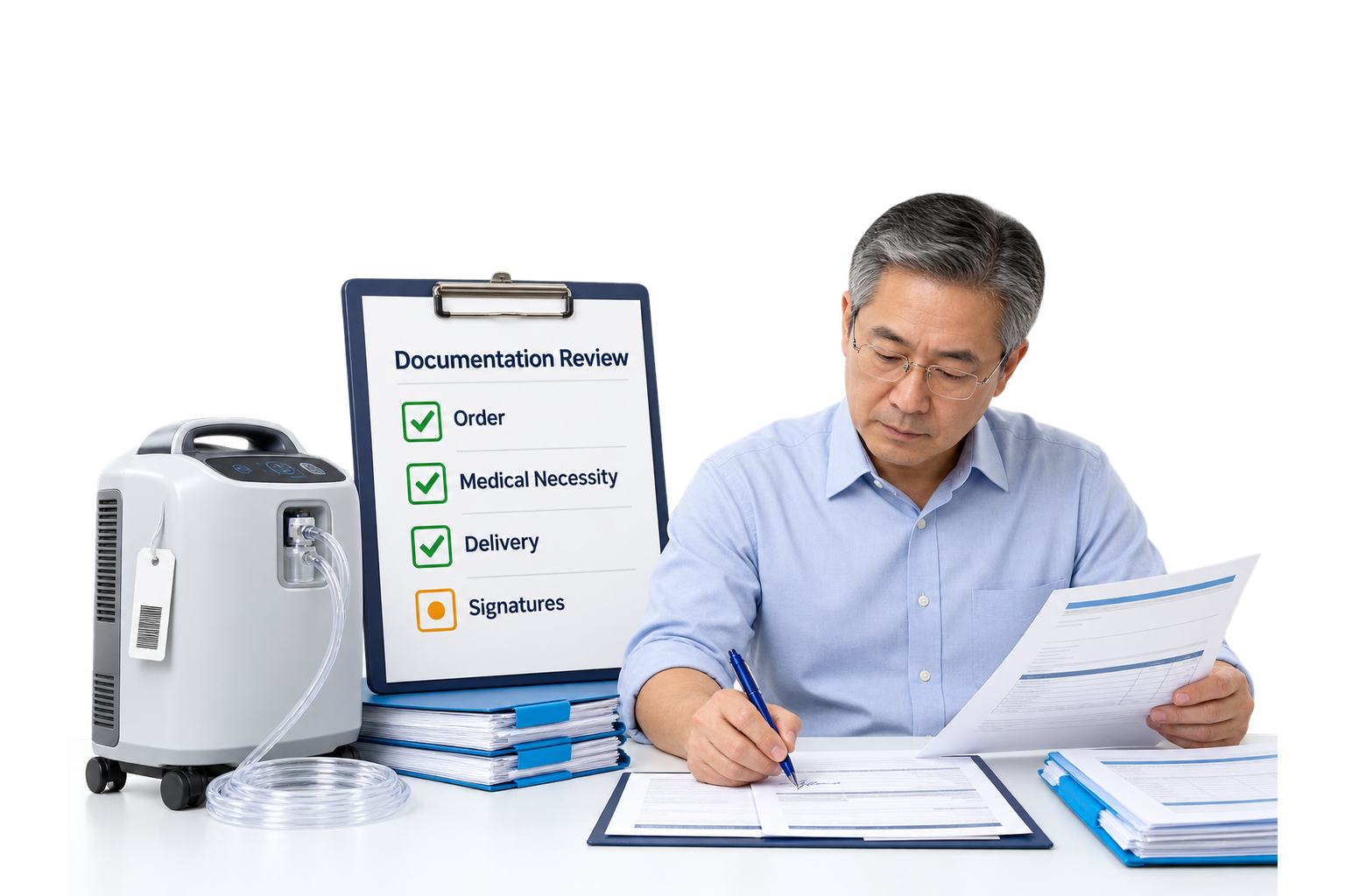 Infographic listing the top 10 Medicare documentation errors in DME that trigger TPE and RAC audits